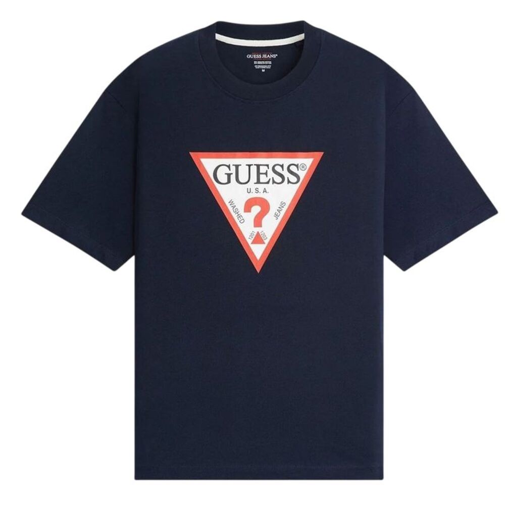 Guess Mens Jeans Iconic T-Shirt / Ocean Blue